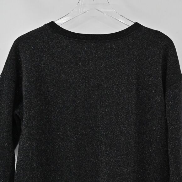 AMERICAN EAGLE Sweater Womens Size M Black Shimmer Cotton Blend Sweatshirt Style - Picture 5 of 12